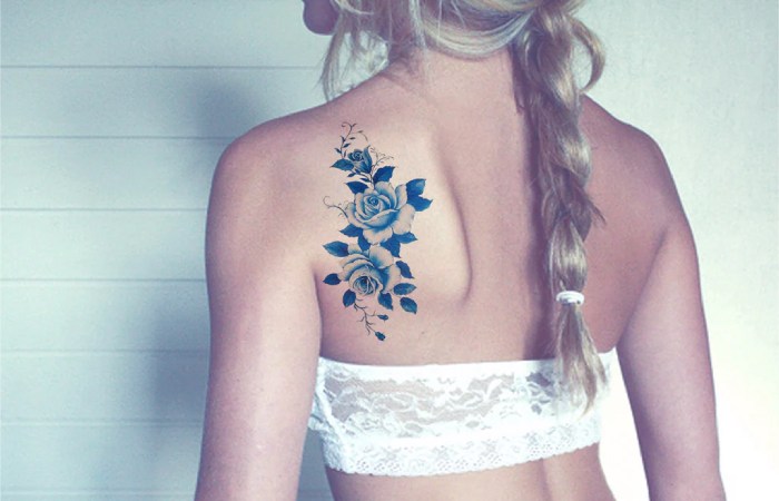 Back Shoulder Flower Tattoos for Women