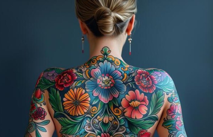 Colorful Flower Tattoo