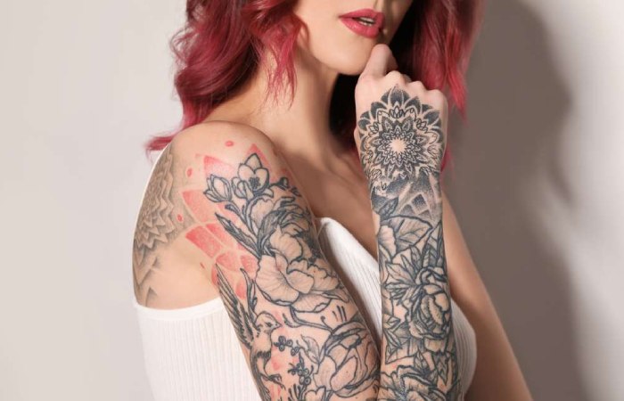 Floral Tattoos Woman Arm