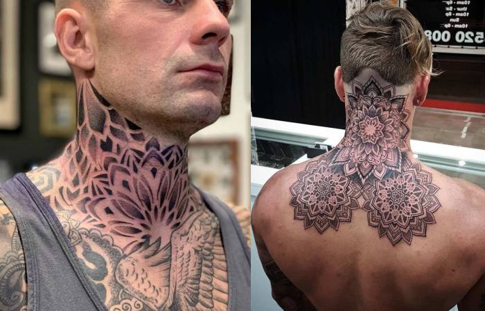 Mandala Neck Tattoo