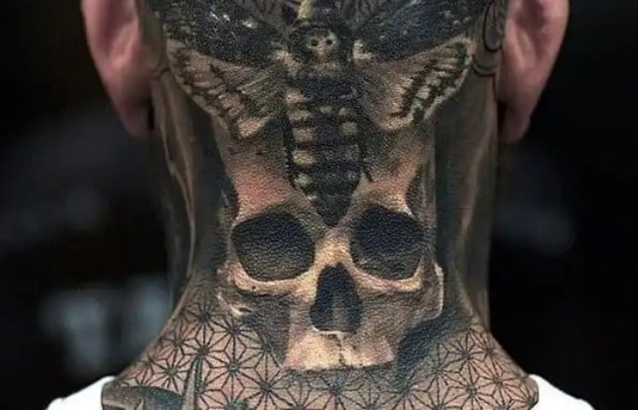 Skull Neck Tattoo