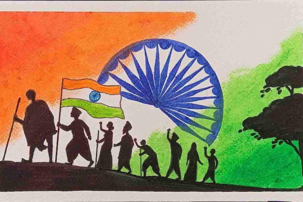 Easy Freedom Struggle of India Drawing