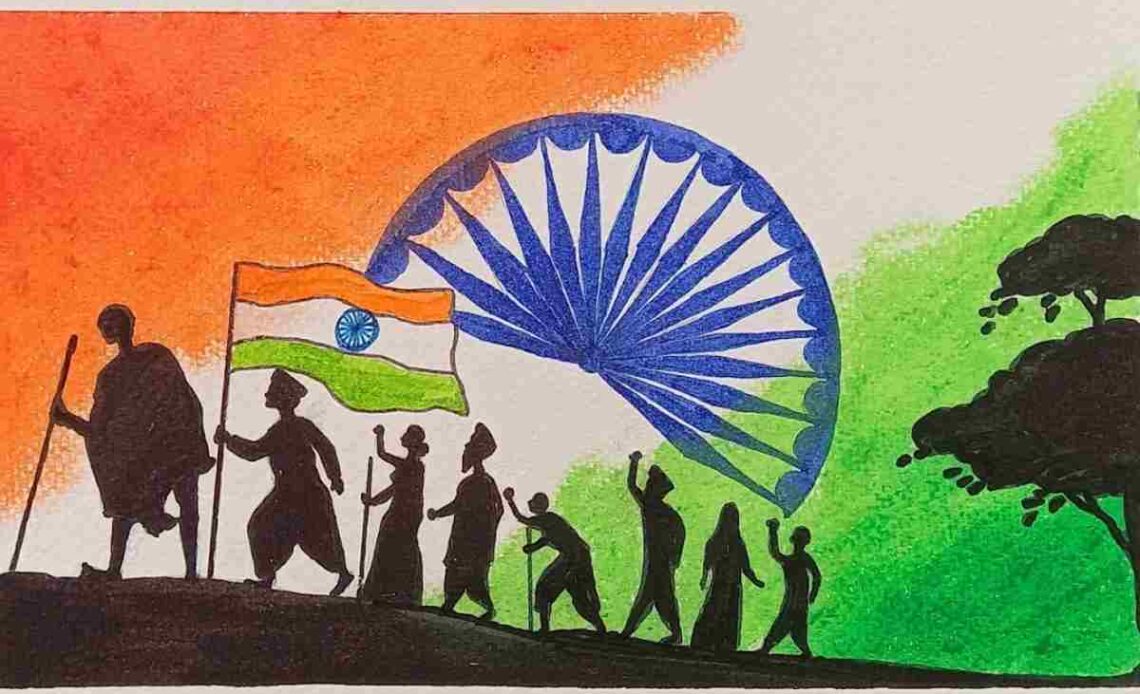 Easy Freedom Struggle of India Drawing