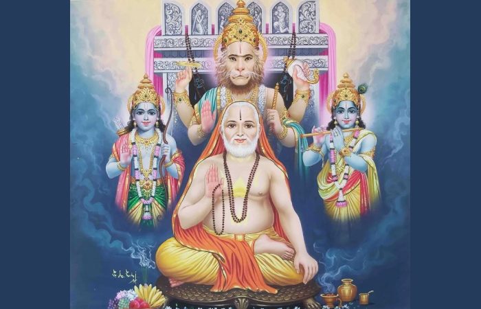 Modern Artistic Depiction of Raghavendra Swamy