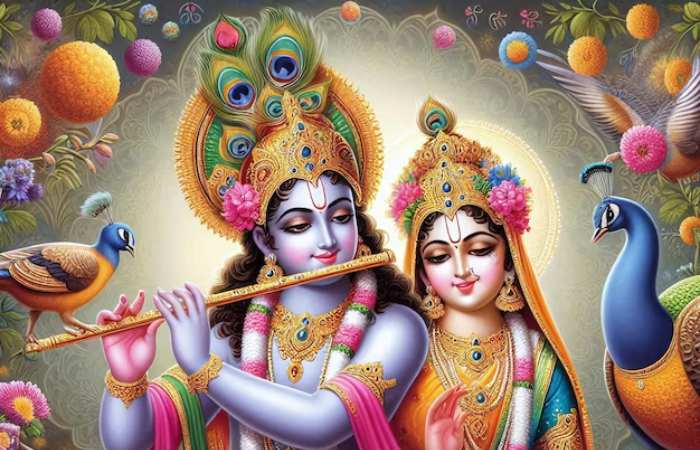 Radha Krishna Flute Image