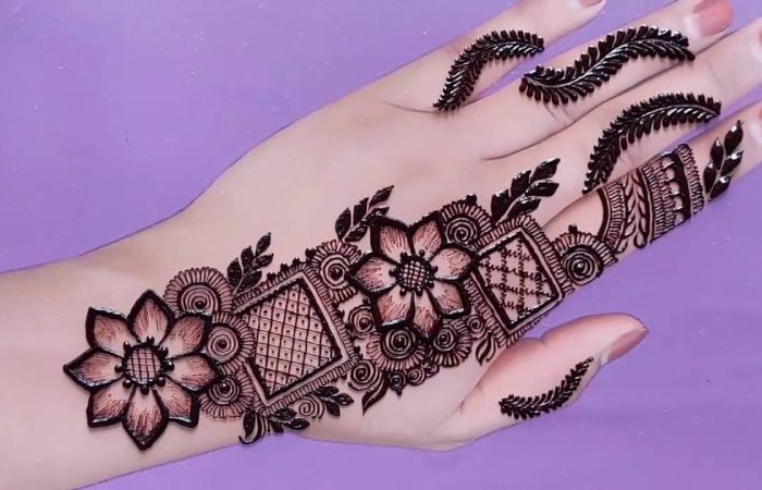 Short Simple Stylish Back Hand Mehndi Designs