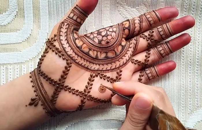 Geometric Palm Mehndi