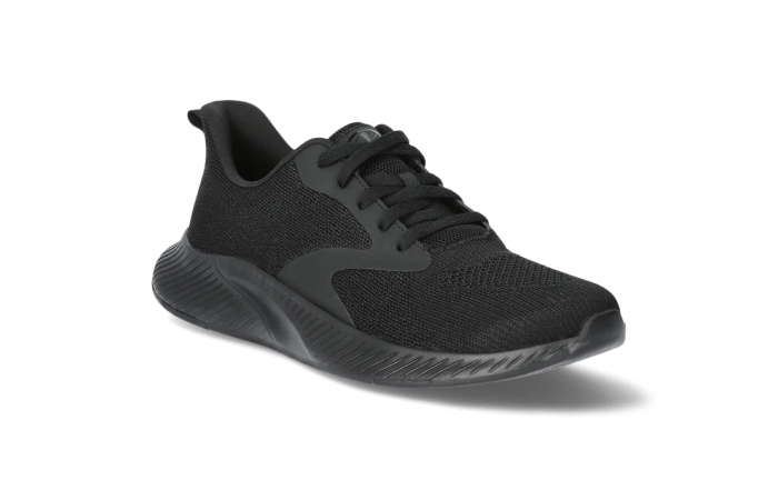 Athletic Works Men's Running Sneakers, Triple Black, Wide Width