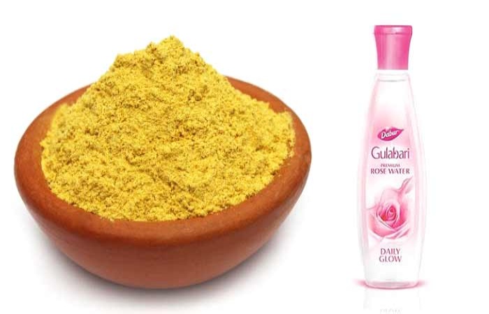 Rose Water Face Pack and Besan