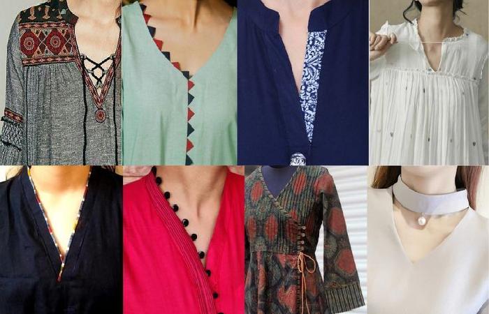 Variations of V-Neck Designs for Kurtis